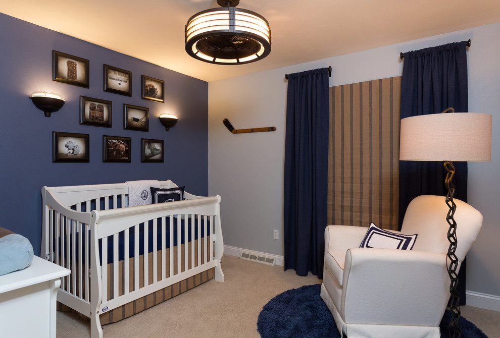 セントルイスにあるインダストリアルスタイルのおしゃれな赤ちゃん部屋の写真