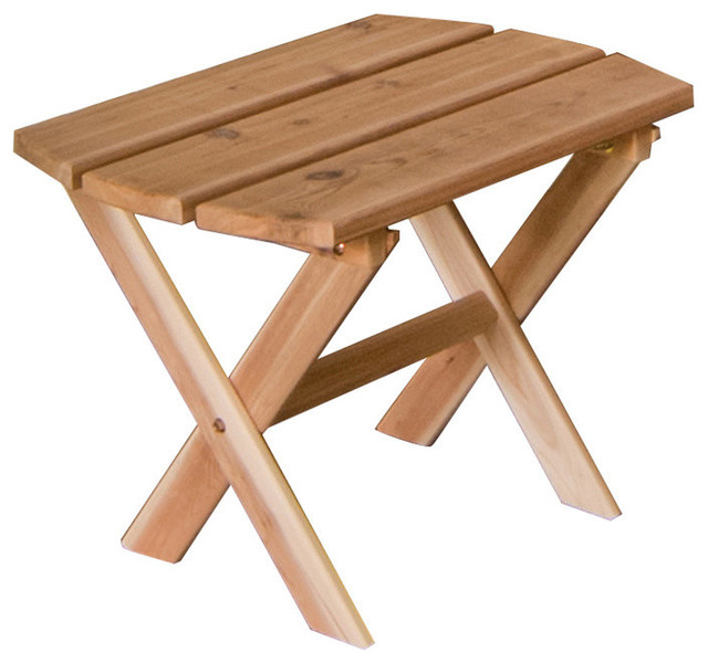 Cedar Outdoor Oval Folding End Table Craftsman Side Cedar Outdoor Oval Folding End Table Unfinished