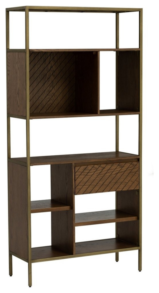 Willingham Tall Bookshelf, Solid Acacia Wood - Transitional - Bookcases ...