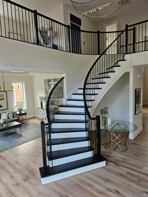 Project #130 | Curved Staircase with Wraparound Balcony minimalistisch-treppen