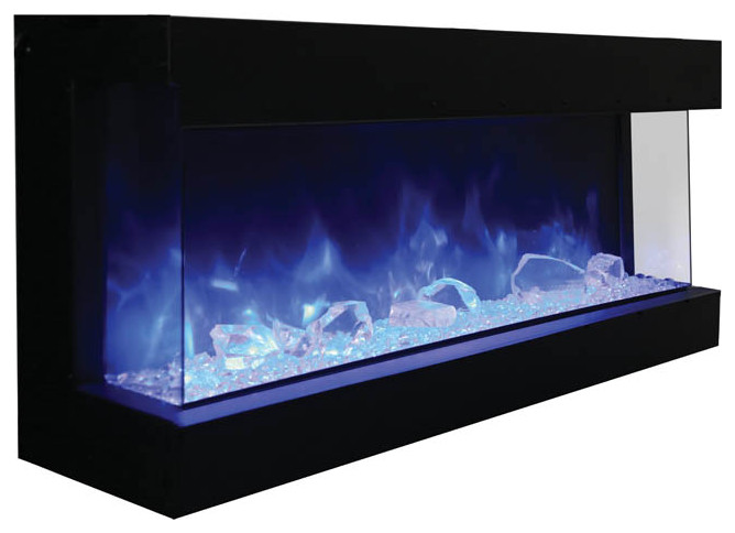 60" 3 sided glass electric fireplace Built-in only