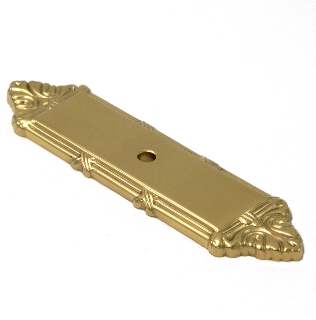 Polished Brass Ribbon Reed Solid Brass Knob Backplate