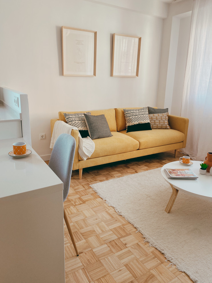Photo of a medium sized scandinavian living room in Madrid.