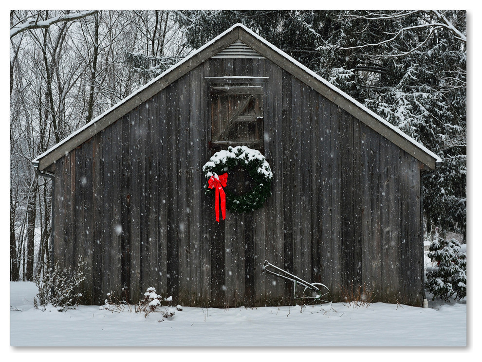 'Christmas Barn in the Snow' Canvas Art by Kurt Shaffer