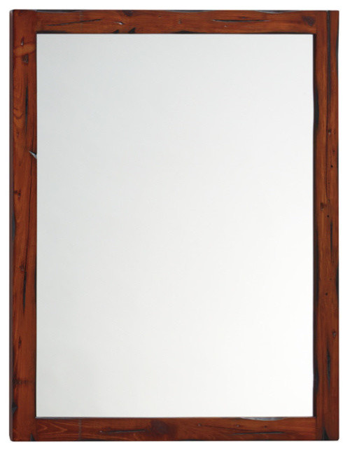 Ronbow Contemporary Solid Wood Framed Bathroom Mirror, Rustic Pine