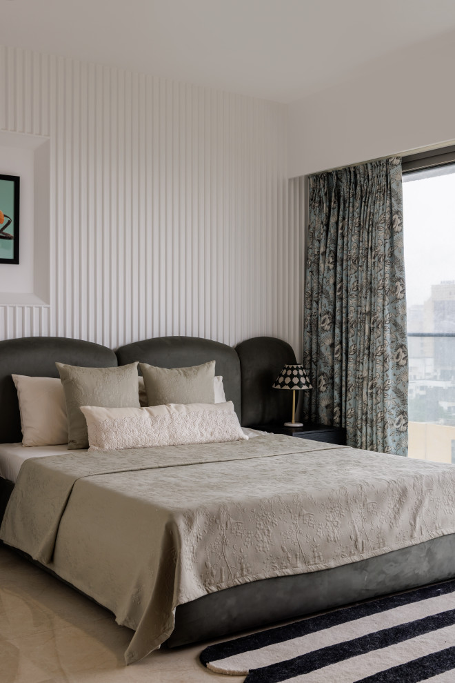Contemporary bedroom in Mumbai.