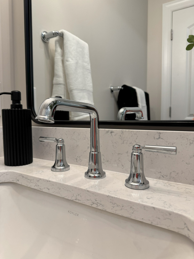 Polished Chrome Fixtures | Black & White Bathroom