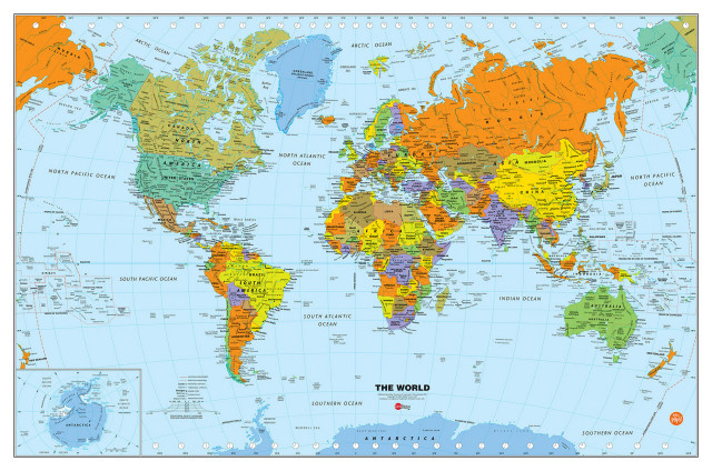 World Dry Erase Map Decal