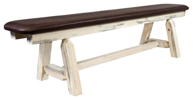 Montana Woodworks Homestead 6ft Handcrafted Wood Plank Style Bench in Natural