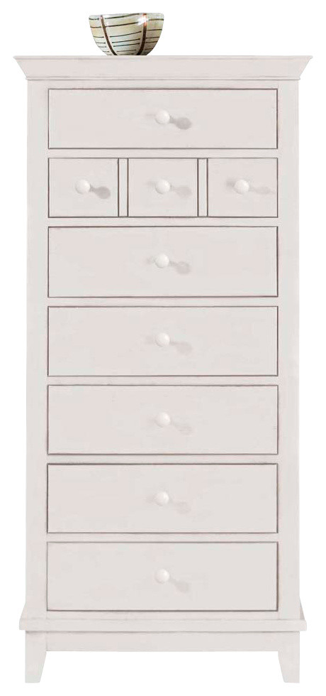 American Drew Sterling Pointe Lingerie Chest in White - White with White Top