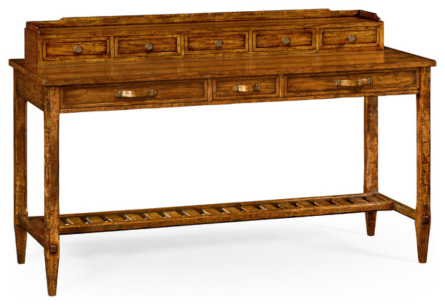 Plank Country Walnut Sideboard With Strap Handles