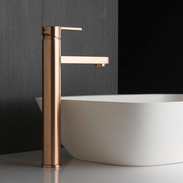 Faucet Strommen, Zeos Tower Basin Mixer in Brushed Rose Gold Melbourne by Faucet Strommen