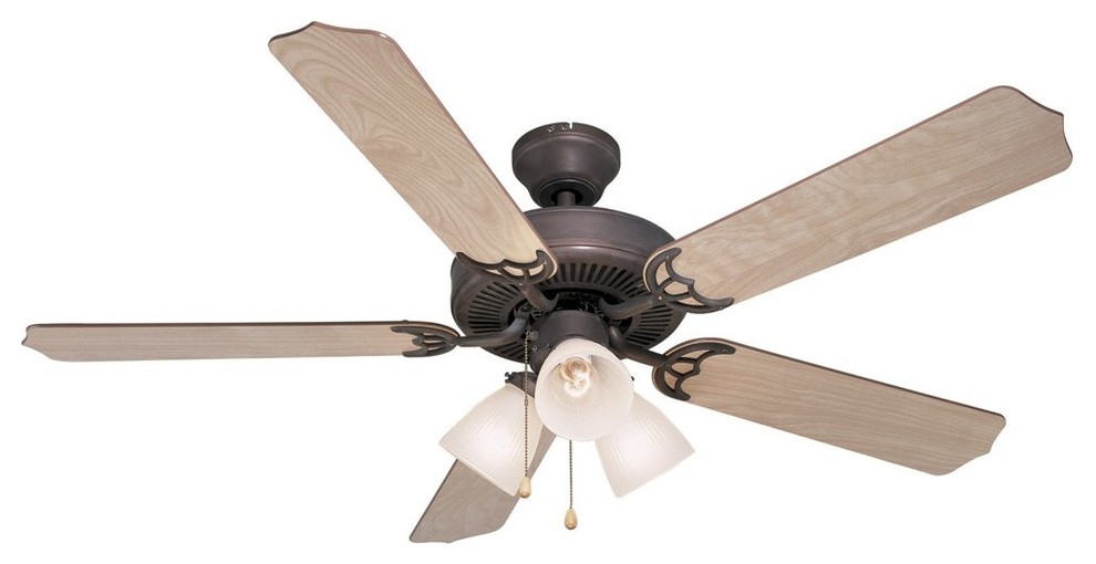 Oil Rubbed Bronze 52" Ceiling Fan w/ Light Kit 240314 Traditional