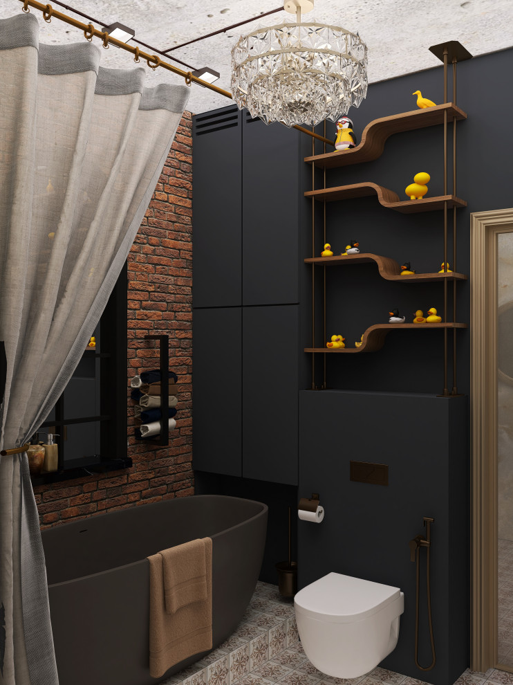 Кухня и ванная в силе ретро в трехкомнатной квартире старого фонда