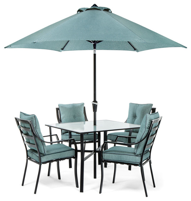Lavallette 5 Piece Dining Set Umbrella And Stand Contemporary Outdoor Sets By Almo Fulfillment Services Houzz Lavallette 5 Piece Dining Set Umbrella, Dining Patio Sets With Umbrella