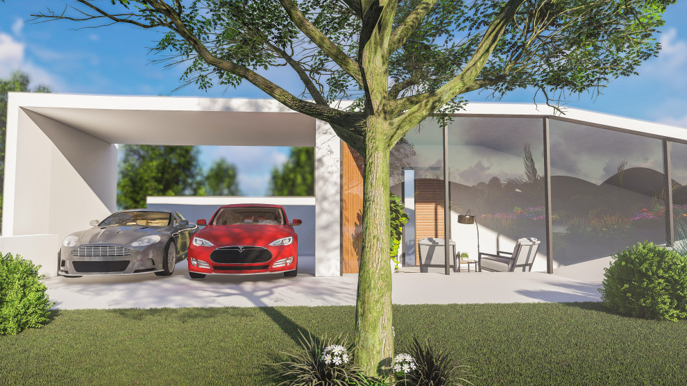 This is an example of an expansive mediterranean detached two-car carport in Other.