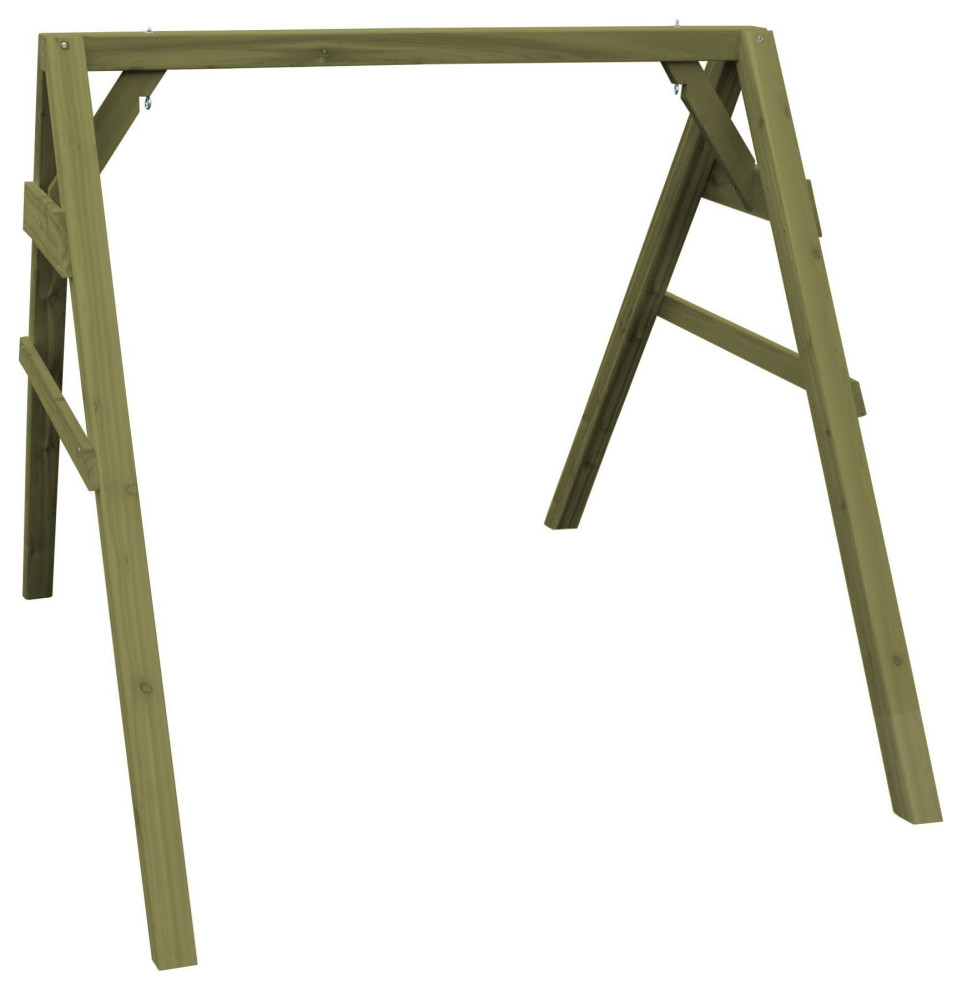 Cedar A-Frame Swing Stand for Swing or Swingbed, Linden Leaf Stain, 6 Foot, 4 X 4