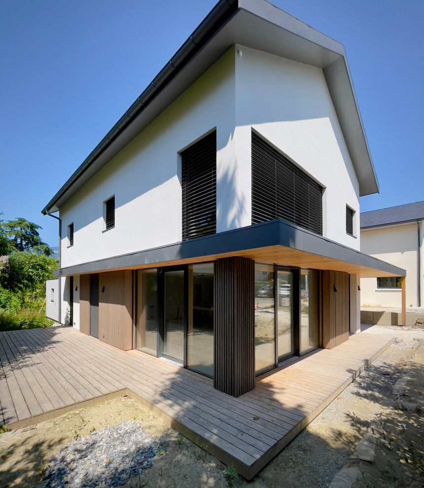 (En cours) Maison ossature bois mixte enduit, bardage bois