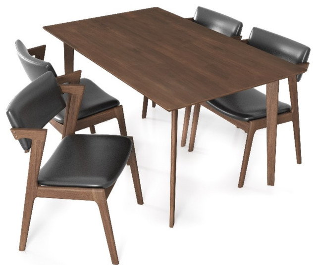 Abbet Mid Century Modern Dining Room & Kitchen Table Set for 4 ...