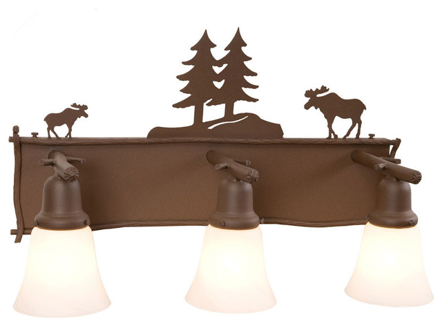 Rustic Bathroom Vanity Lighting moose glacier vanity 3-light fixture - rustic - bathroom vanity Rustic Bathroom Vanity Lighting moose glacier vanity 3-light fixture - rustic - bathroom vanity