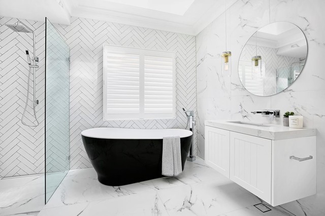 Caesarstone Counters transitional-bathroom