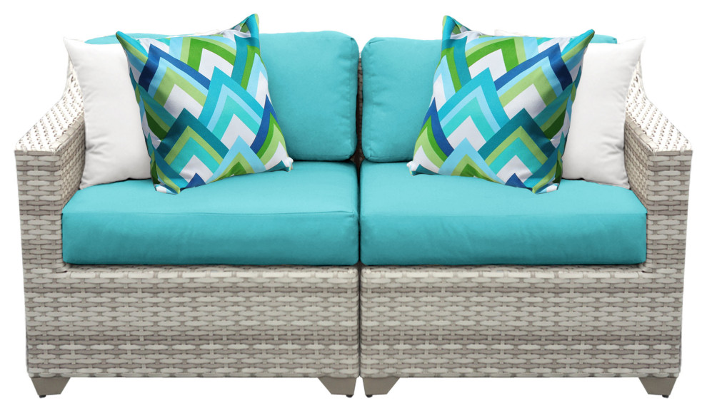 Fairmont 2 Piece Outdoor Wicker Patio Furniture Set 02a Tropical Outdoor Loveseats by