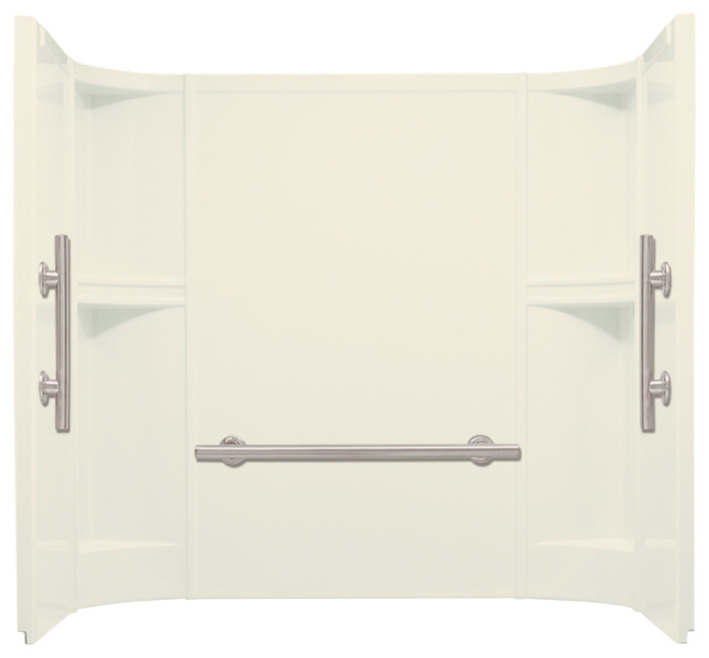 Sterling Accord Vikrell Bathtub Wall Surround, Biscuit Shower Stalls