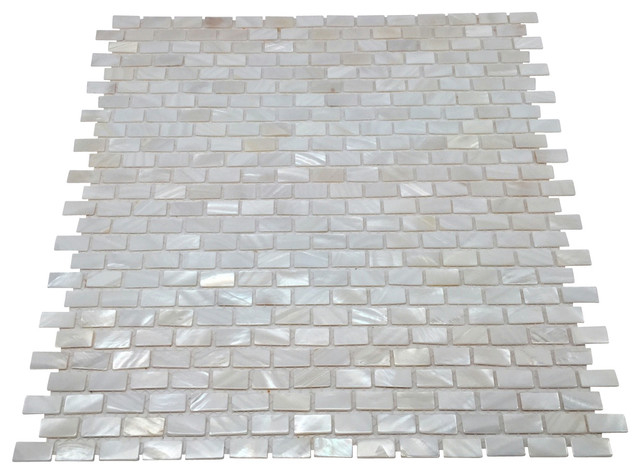Mother Of Pearl White Mini Brick Mosaic Tile Contemporary Mother Of Pearl White Mini Brick Mosaic Tile