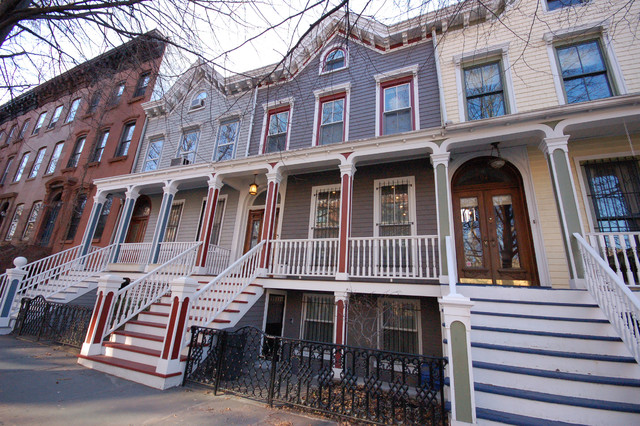 Brooklyn Rowhouse sekelskiftes-fasad
