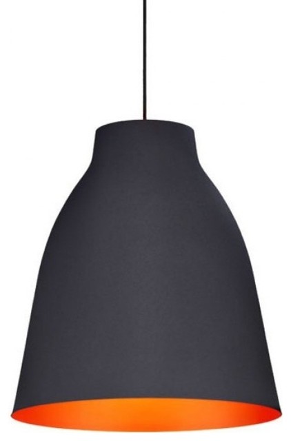 Matte Black Ceiling Lamp With Bronze Interior Modern Pendant Matte Black Ceiling Lamp With Bronze
