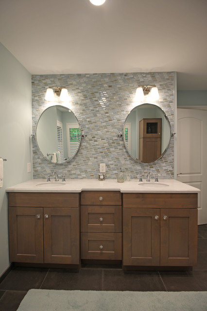 Cool Blue Transitional Bath - Troy, MI fusion-bathroom