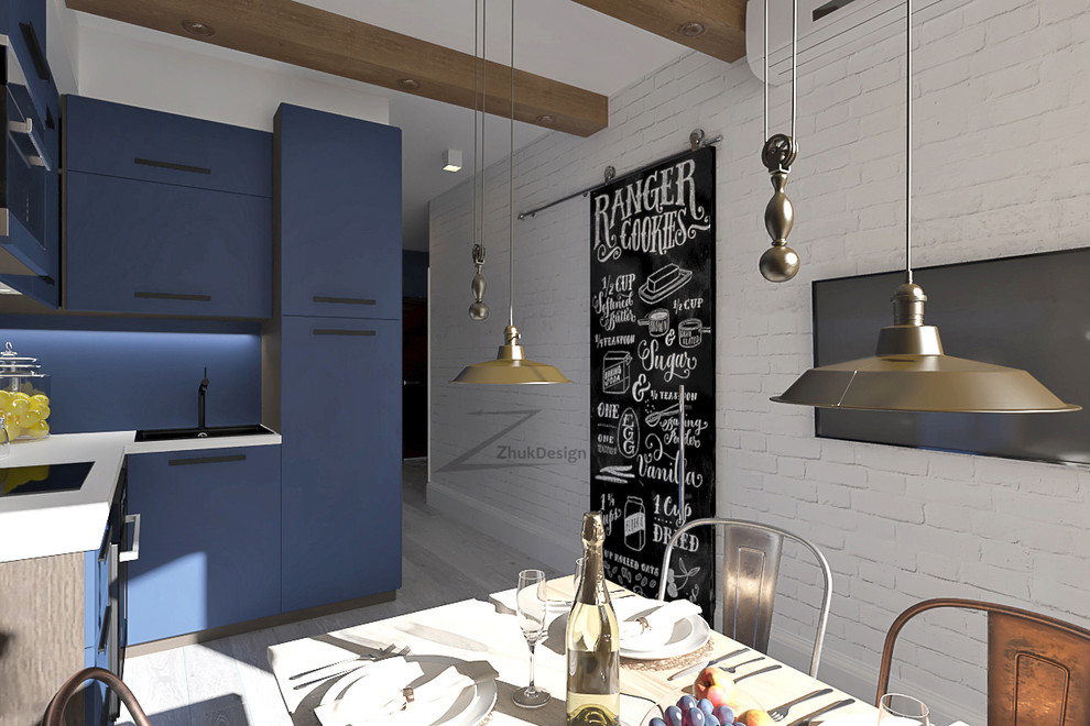 Дизайн однокомнатной квартиры в скандинавском стиле и loft