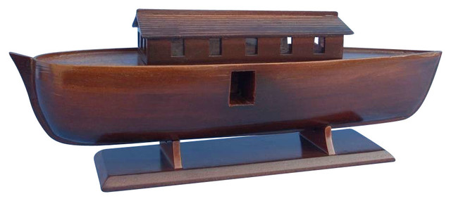 Noah's Ark 14'', Handcrafted Model Ship, Religious Ship Replica, Wooden Noah