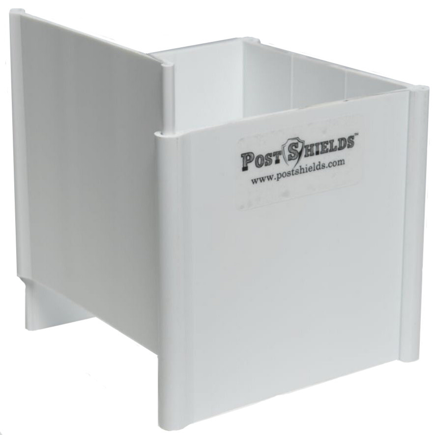 Post Shields 4" Mailbox And Fence White Sleeve Grass Trimmer Protector