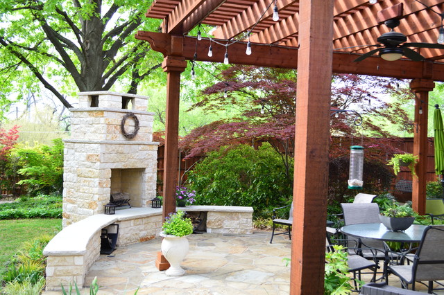 Dallas Covered Patio With Outdoor Fireplace And More Eclectic