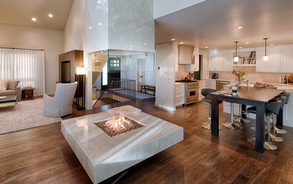 Mid-sized trendy home design photo in Denver
