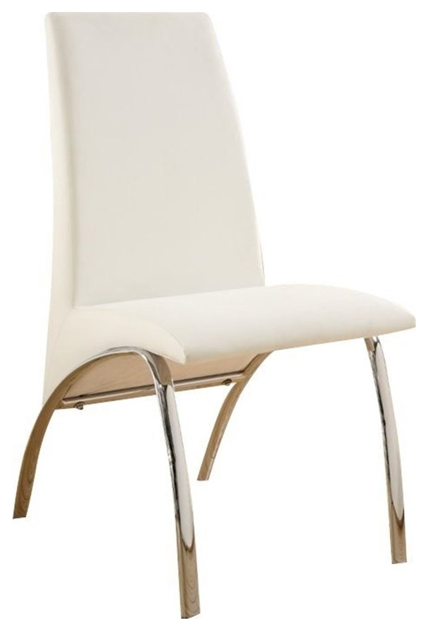 Furniture of America Duell White Faux Leather Dining Chair (Set of 2)