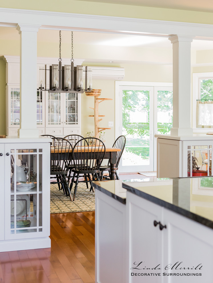 This is an example of a country kitchen in Boston.