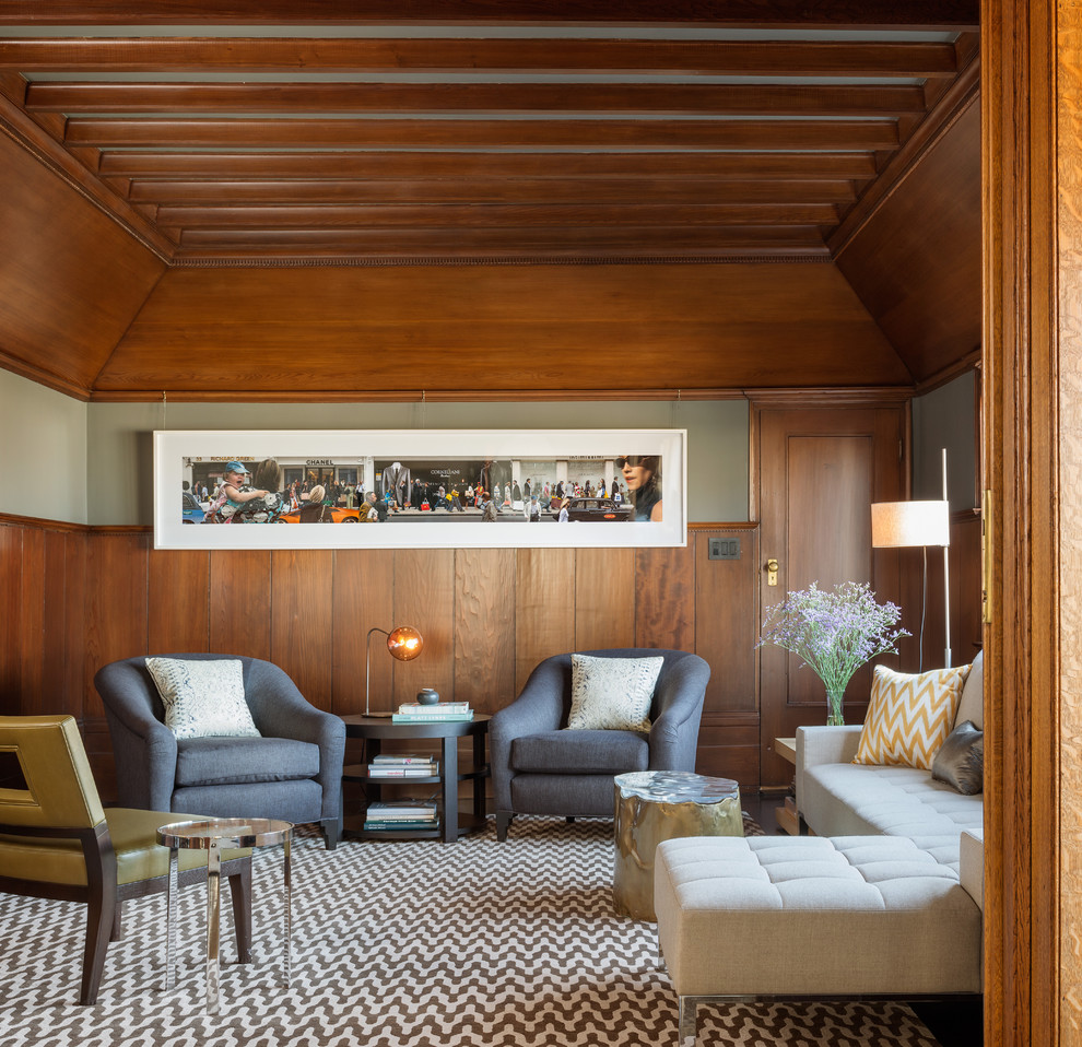 This is an example of a transitional enclosed living room in San Francisco.