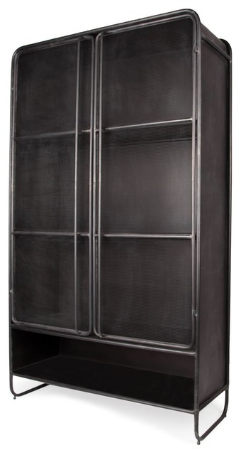 Ennion Full Size Metal Storage Cabinet, Black Metal Storage Cabinet