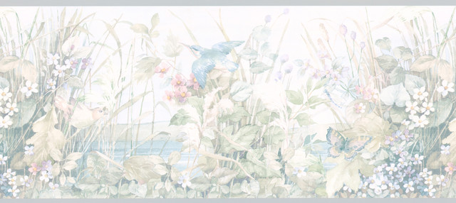 Wallpaper Borders Garden Wallpaper Border B6235 Prepasted Contemporary Wallpaper By Designers Wallpaper Houzz
