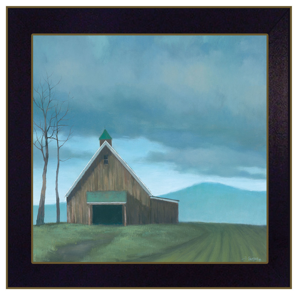 "Lonesome Barn" by Tim Gagnon, Ready to Hang Framed Print, Black Frame