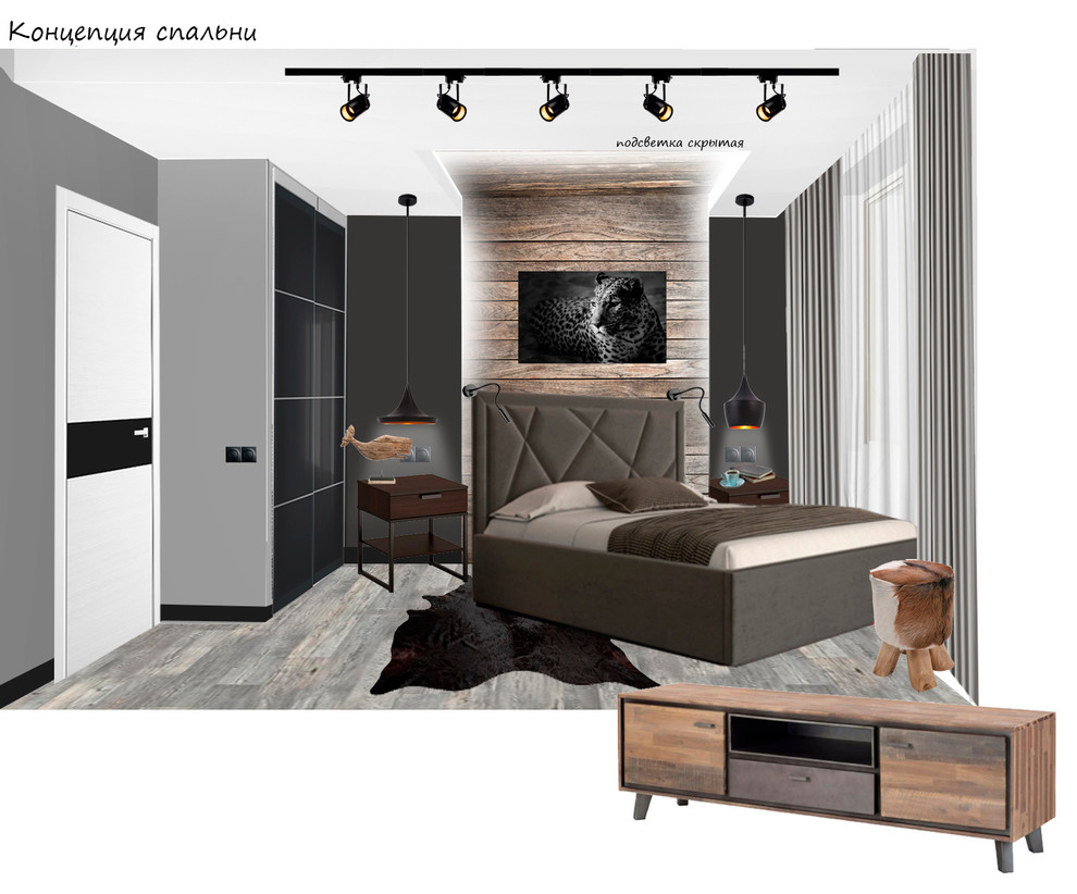 Концепция квартиры в стиле легкий лофт.