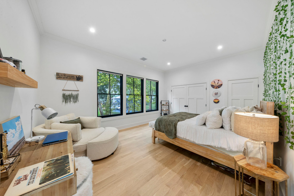 Teen Bedroom with Boho Style & Ivy Accent Wall – Home Addition in Florham Park, 