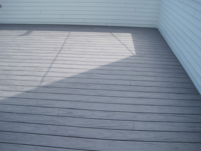 Garage Composite Deck in Gray contemporary-terrace