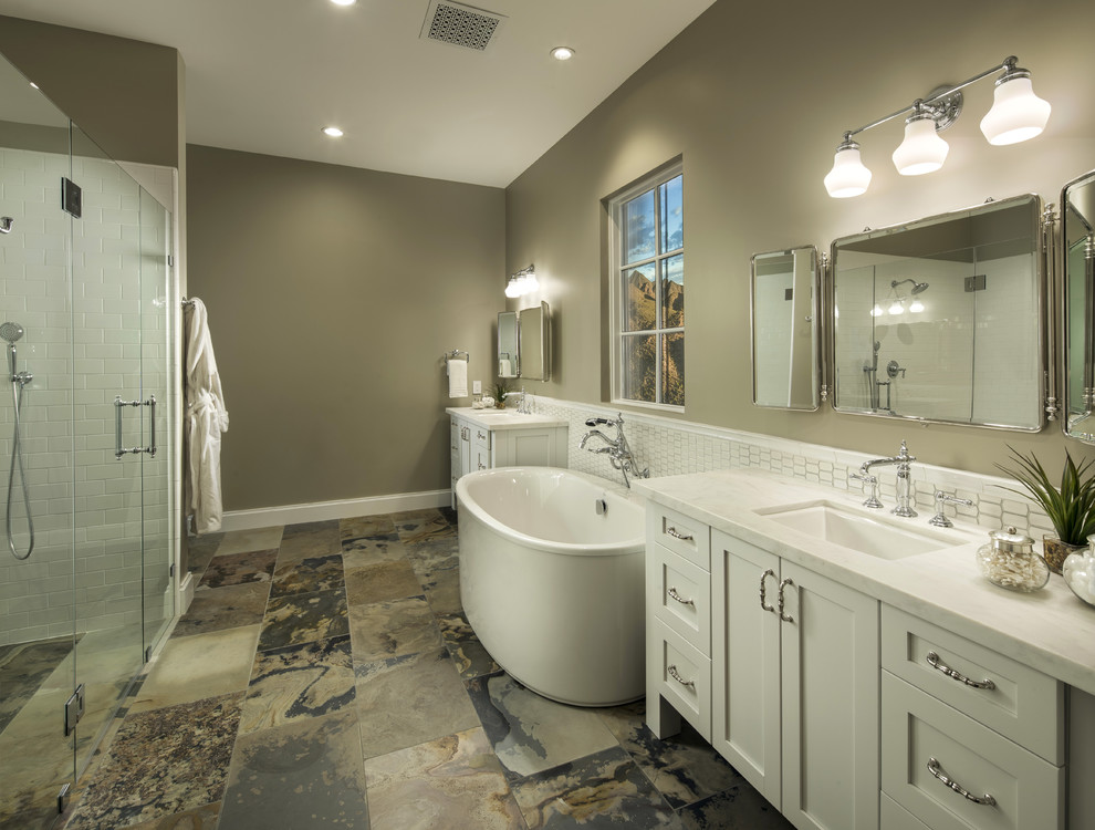 Example of a transitional bathroom design in Phoenix
