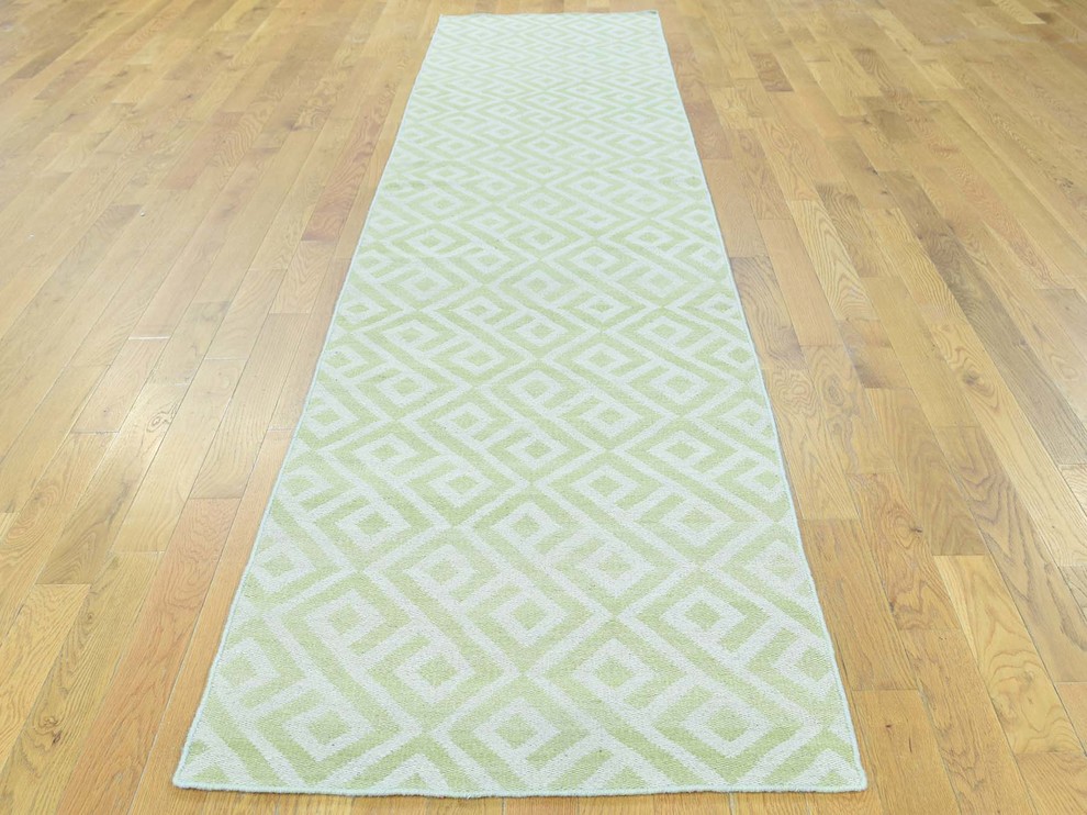 2'6''x10' Hand-Woven Flat Weave Reversible Durie Kilim Runner Rug