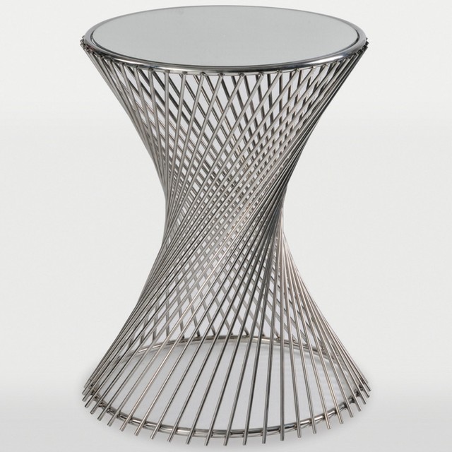 Jasmin Accent Table in Stainless Steel Finish