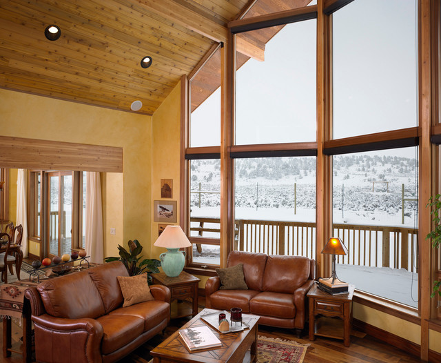 Lindal in snow rustic-living-room