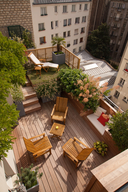 duplex parisien contemporaneo-terraza-y-balcon